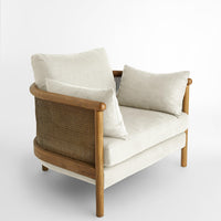 SYDNEY CANE ARMCHAIR | WASHED LINEN FLAX