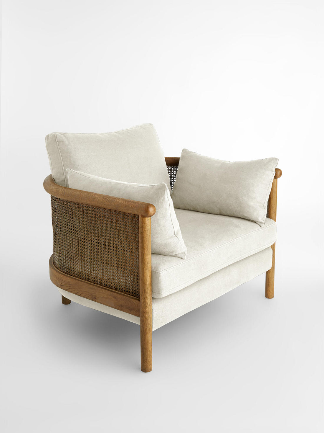 SYDNEY CANE ARMCHAIR | WASHED LINEN FLAX