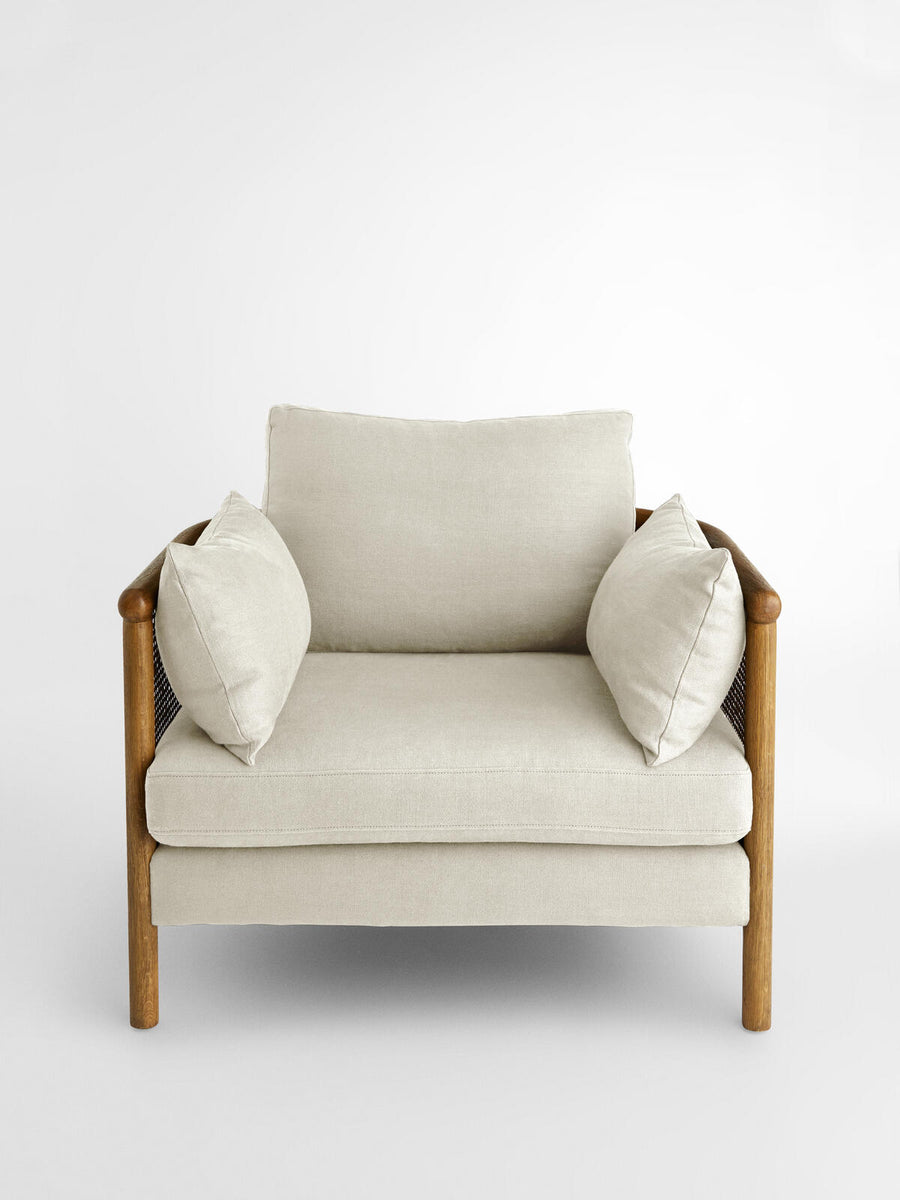 SYDNEY CANE ARMCHAIR | WASHED LINEN FLAX