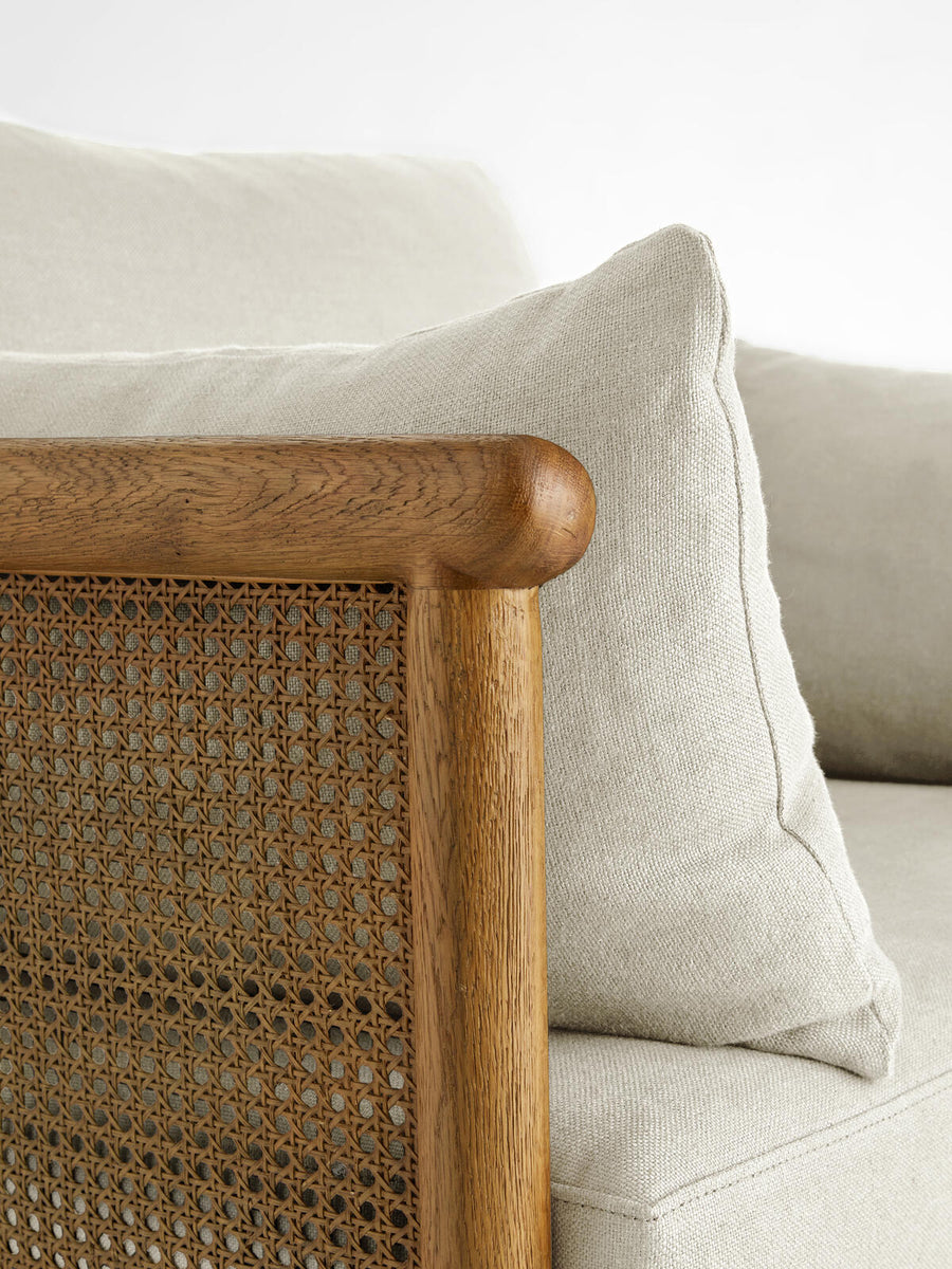 SYDNEY CANE ARMCHAIR | WASHED LINEN FLAX