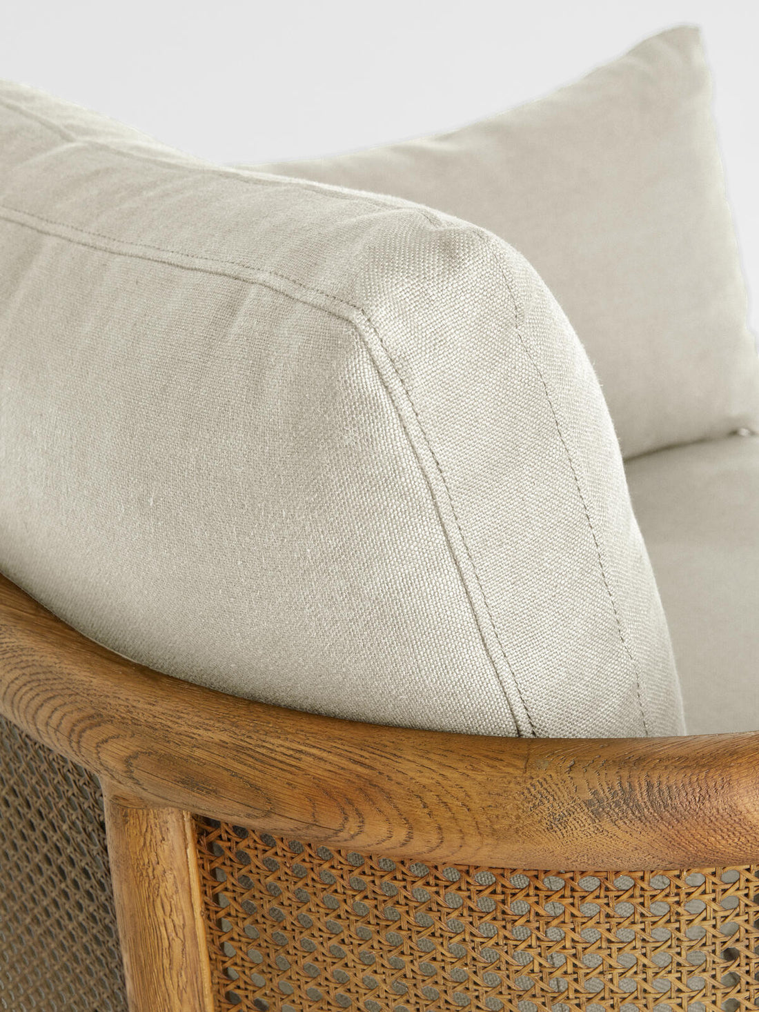 SYDNEY CANE ARMCHAIR | WASHED LINEN FLAX