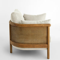 SYDNEY CANE ARMCHAIR | WASHED LINEN FLAX