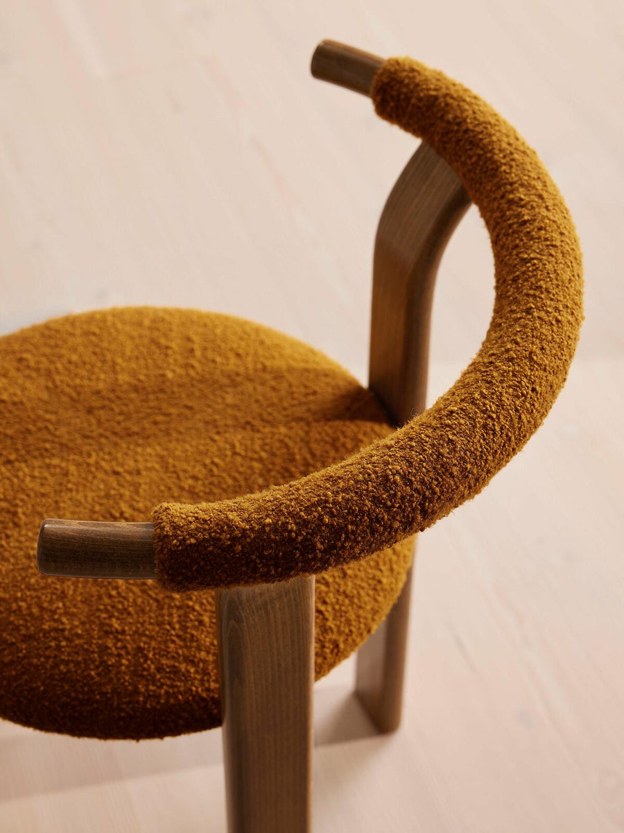 PAIR OF ZITA DINING CHAIRS | BOUCLE | MUSTARD