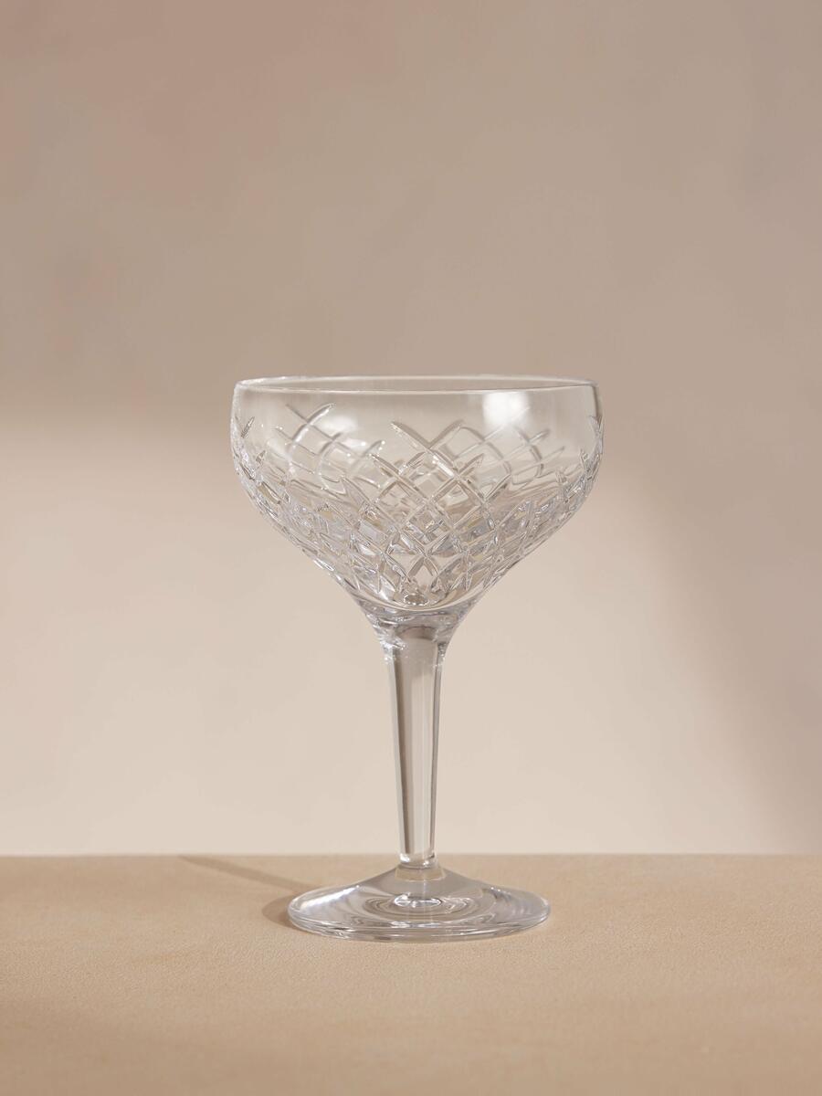 BARWELL CUT CRYSTAL CHAMPAGNE COUP | SET OF FOUR