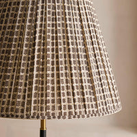 BECKETT LEATHER FLOOR LAMP | PATTERNED SHADE