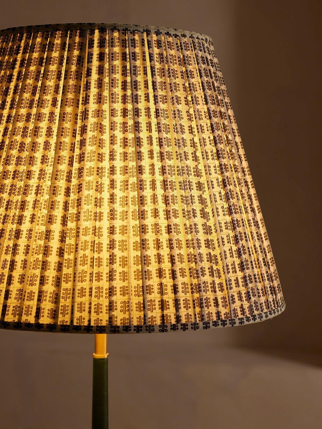 BECKETT LEATHER FLOOR LAMP | PATTERNED SHADE