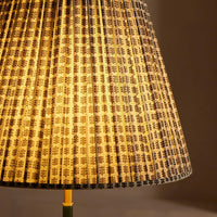 BECKETT LEATHER FLOOR LAMP | PATTERNED SHADE