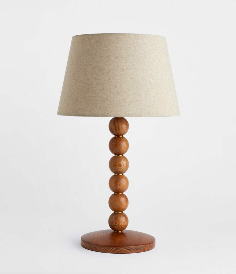 Soho Home Bead Timber Table Lamp Cream