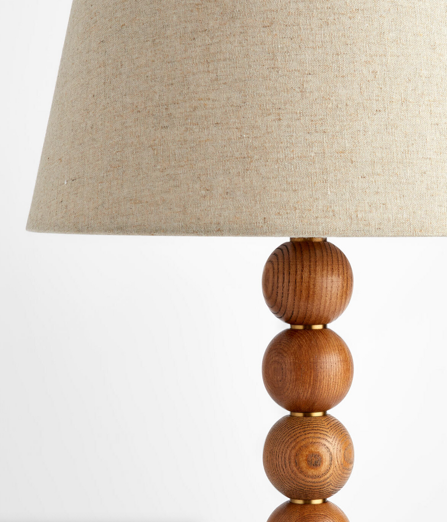 Soho Home Bead Timber Table Lamp Cream