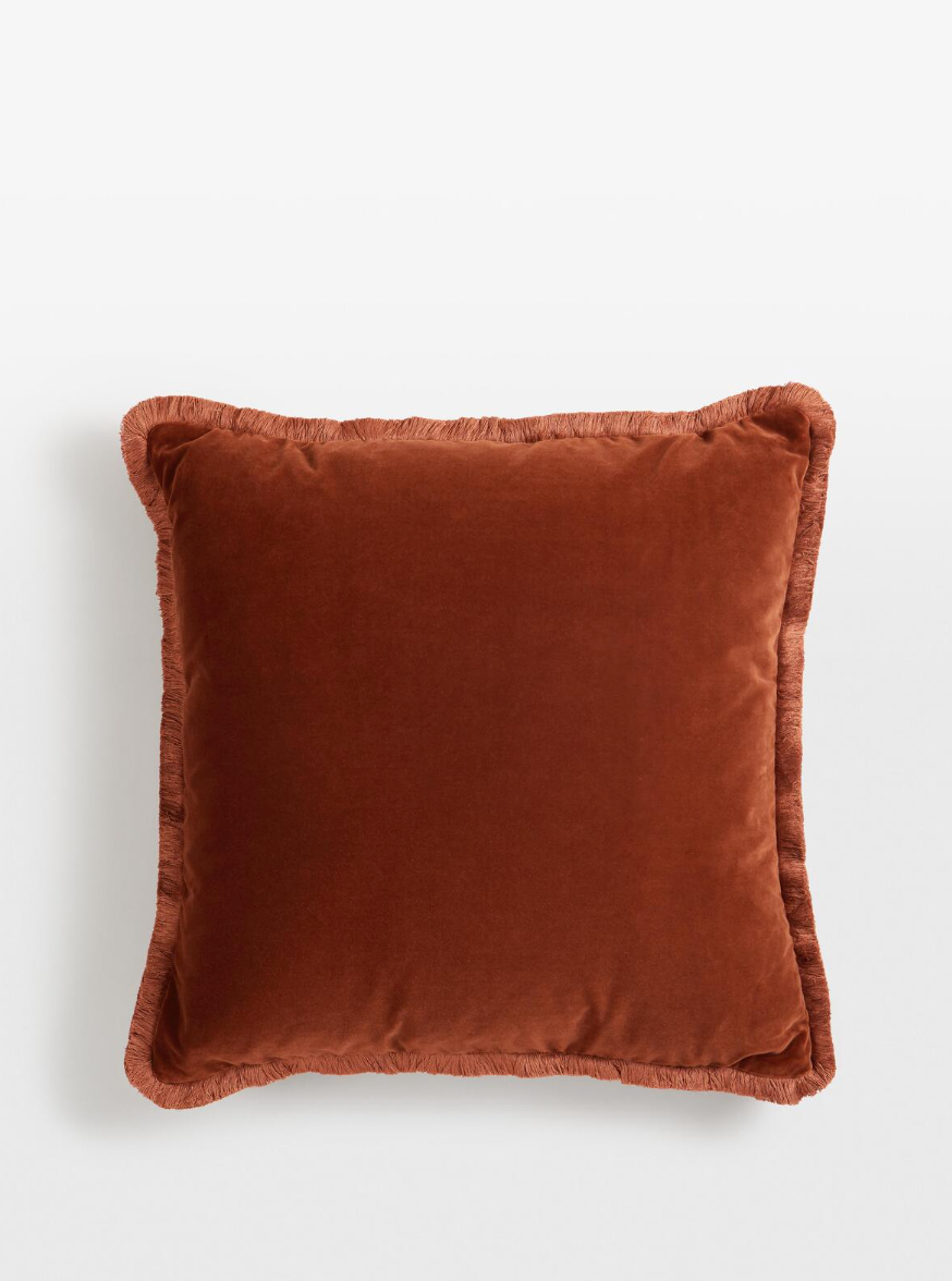 MARGEAUX LARGE SQUARE CUSHION | RUST
