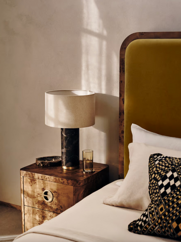 REMI STONE TABLE LAMP | BROWN MEDIUM