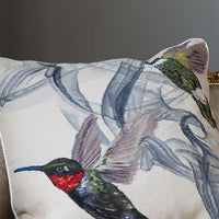 Alexander McQueen Hummingbird Silk Wool Cushion Ivory