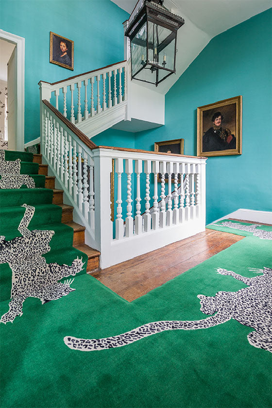 The Rug Company DVF Diane Von Furstenberg Climbing Leopard Handknotted Silk Wool Rug Runner