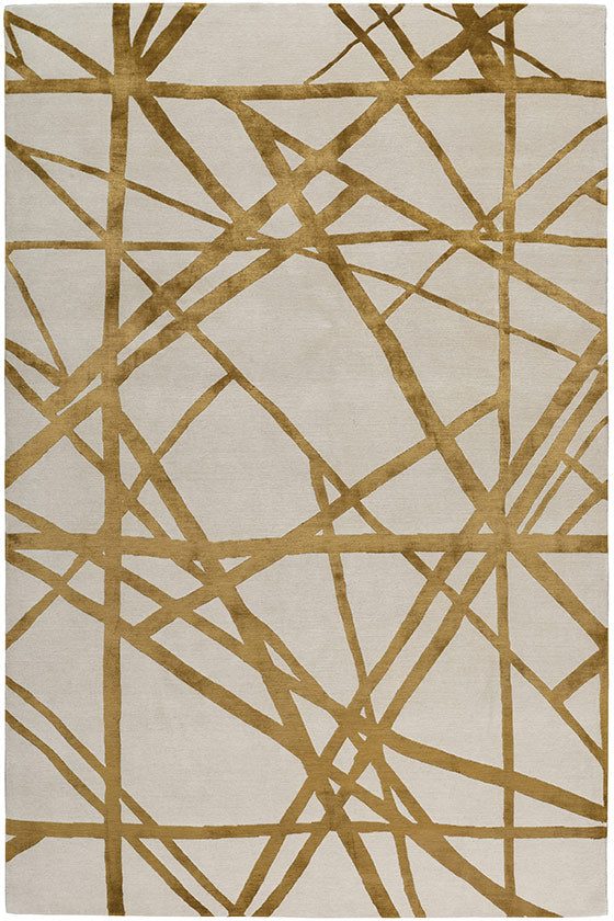 The Rug Company Kelly Wearstler Channels Copper Handknotted Wool and Silk Rug