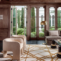 The Rug Company Kelly Wearstler Channels Copper Handknotted Wool and Silk Rug